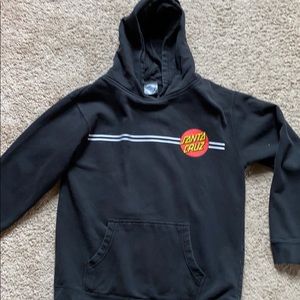 Boys Black Santa Cruz hoodie size boys large